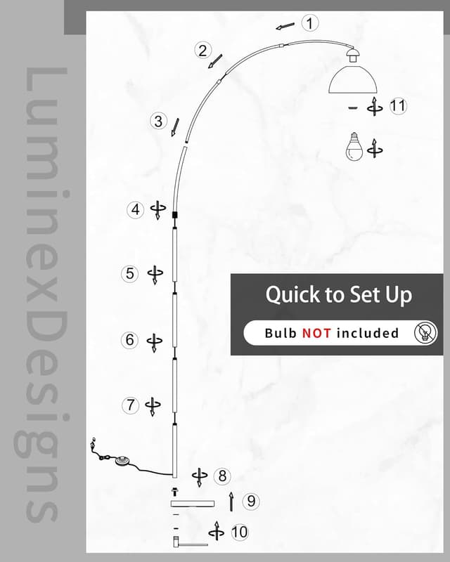 Thumbnail 6 de LuminexDesigns Lampada ad arco da terra per soggiorno 🛋