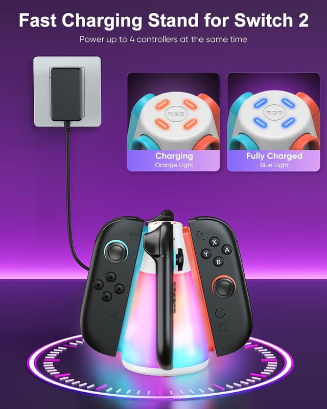 Detalle 2 de Bidirektionale Ladestation Nintendo Switch 2 2025