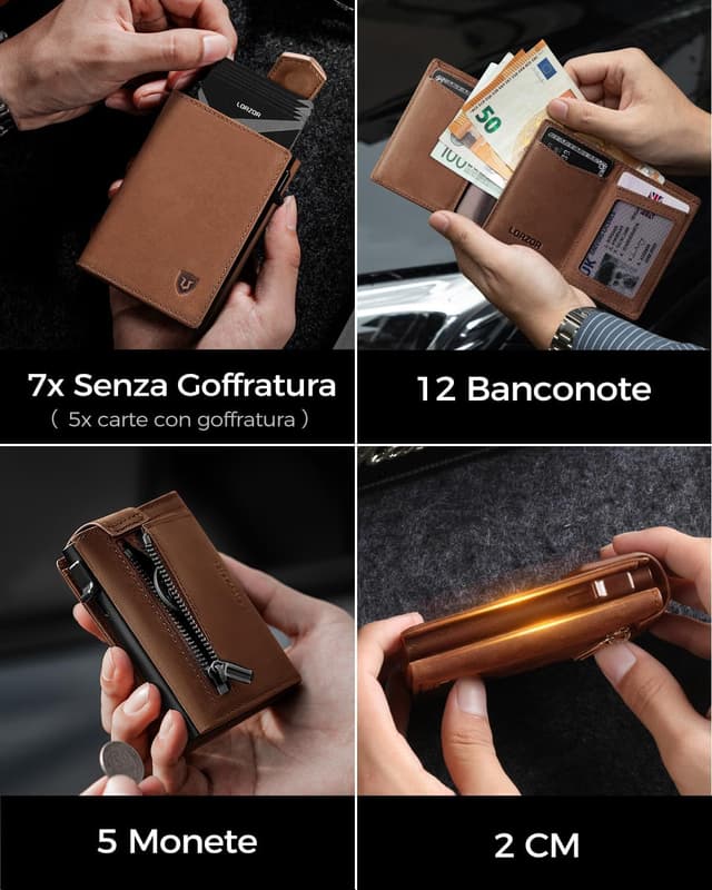 Thumbnail 5 de LORZOR® Portafoglio Uomo Slim RFID 👝
