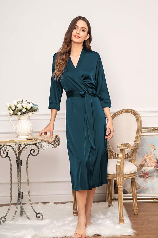 Thumbnail 2 de Ekouaer Robe de Chambre Satin longue S-XXL