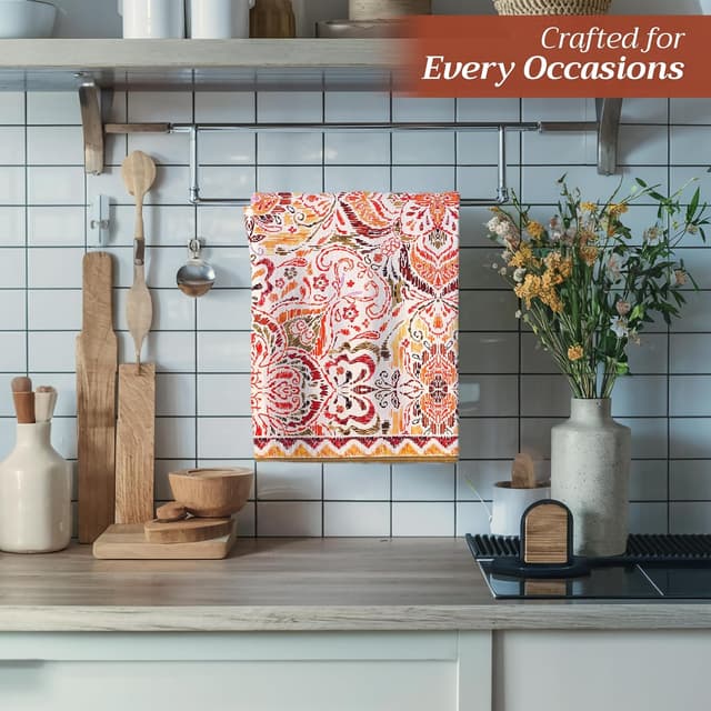 Detalle de Maison d’Hermine lot de 3 torchons de cuisine en coton 100% avec boucle de suspension