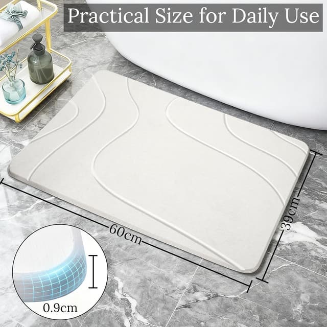 Thumbnail 1 de Euqvunn Tapis de Bain Diatomite 60 x 39 cm