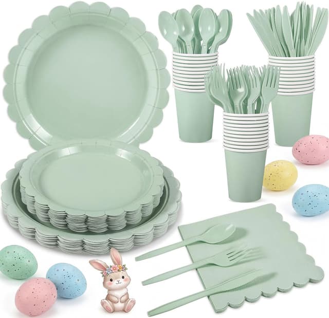 Imagen de Xiangqu 175 Pcs Sage Green Party Set en OfertitasTOP