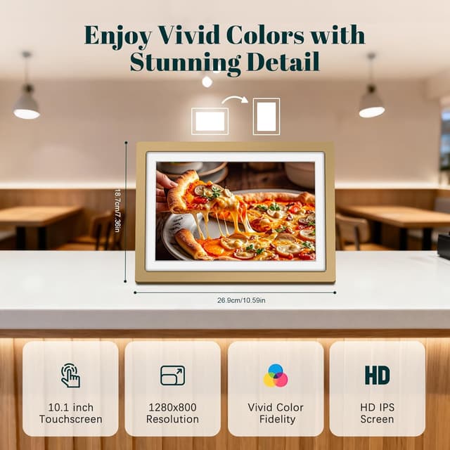 Thumbnail 5 de Frameo 10.1 Inch Sunset Gold Digital Photo Frame