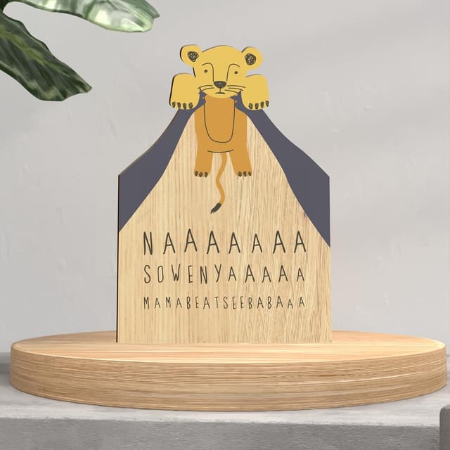 Detalle 1 de Löwenbaby Holzkarte zur Geburt