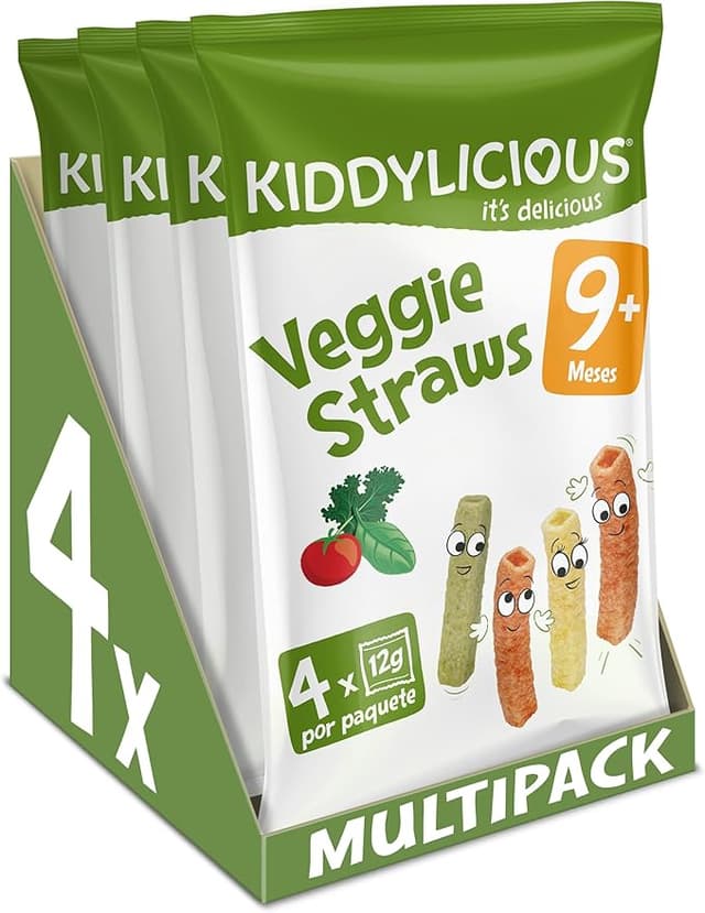 Imagen de Kiddylicious Veggie Straws 🥕 Snacks para Bebés, 4x48g en OfertitasTOP