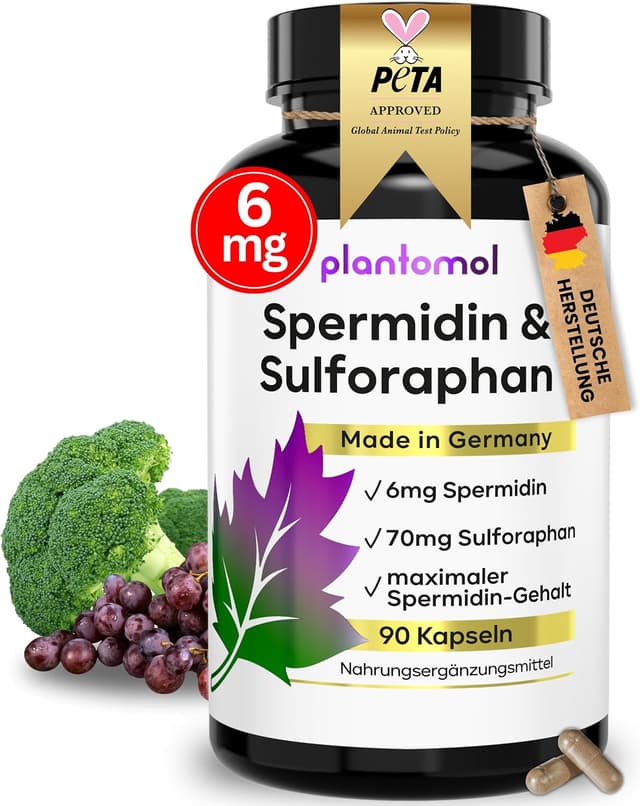 Detalle de Spermidin Kapseln hochdosiert mit Sulforaphan