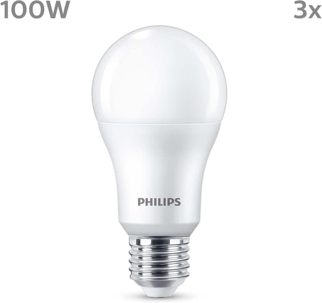 Detalle 2 de Philips - Pack de 3 Bombillas LED A60 13W 🌟