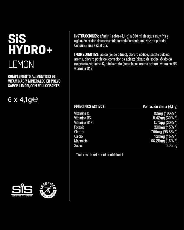 Thumbnail 4 de Science in Sport HYDRO+ Limón 🍋 - Bebida deportiva con electrolitos y Vitamina C