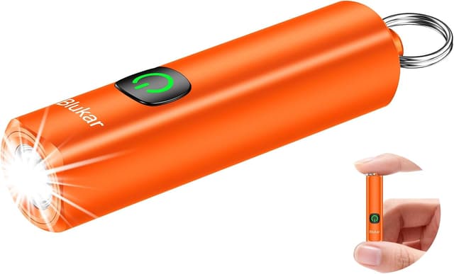 Detalle de Blukar LED-Taschenlampe aufladbar 360L Mini EDC (3 Modi, IPX6) – orange