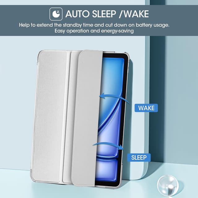 Thumbnail 4 de ProCase Hülle für iPad Air 13 Zoll M4/M3/M2 (2026/2025/2024) mit Smart Cover und transluzenter Rückseite – Silber