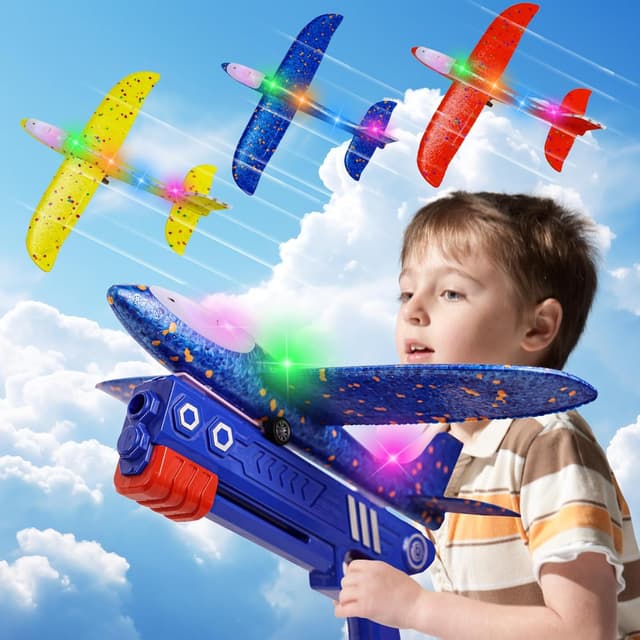 Imagen de Airplane Launcher 3-Pack LED Glider Set 🪁 en OfertitasTOP