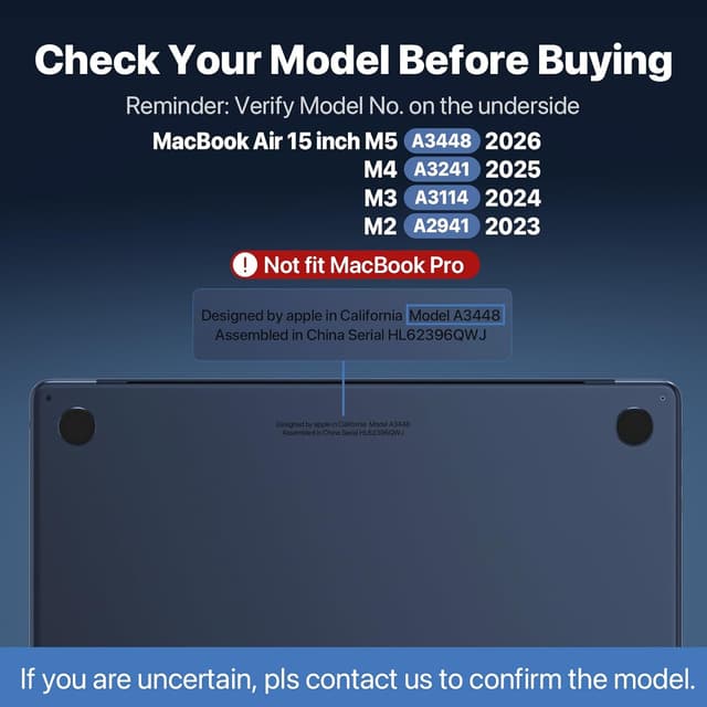 Detalle 1 de Soonjet MacBook Air 15 Case Midnight Clear