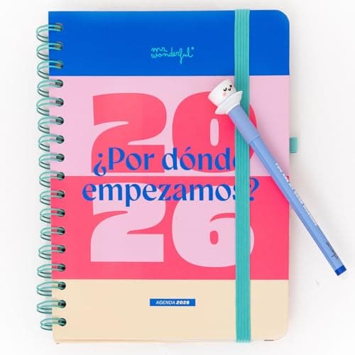 Detalle de Mr. Wonderful Agenda Anual Office 2026 Vista Semanal + Bolígrafo Bo-Bo borrable