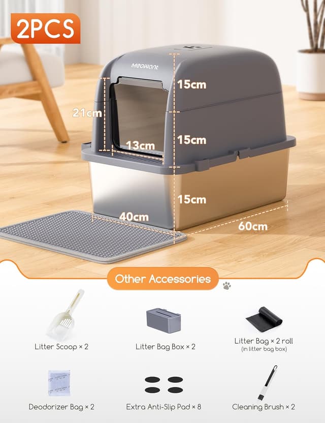 Thumbnail 6 de MeoWant Caja de arena cerrada para gatos XXL