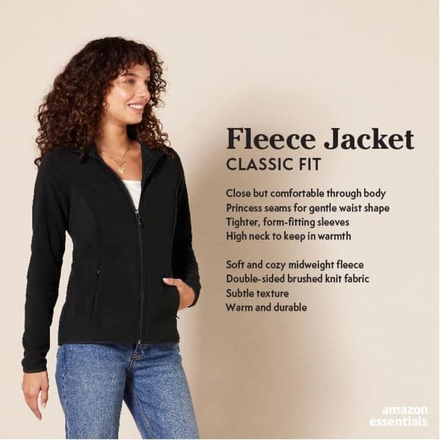 Detalle 2 de Amazon Essentials Women's Classic-Fit Full-Zip Polar Fleece Jacket