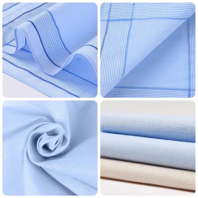 Detalle de Aomig Herren-Taschentücher aus Baumwolle, Set mit 12 Stofftaschentüchern (40 x 40 cm)