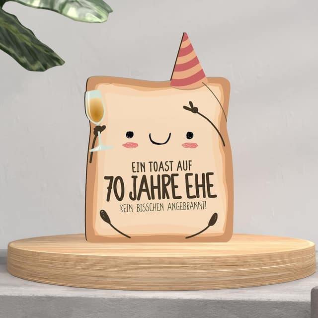 Thumbnail 3 de Gnadenhochzeit Toast Holzkarte 70 Jahre