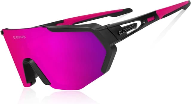 Detalle de Queshark Polarizzati anti-UV: occhiali da ciclismo MTB con lenti intercambiabili