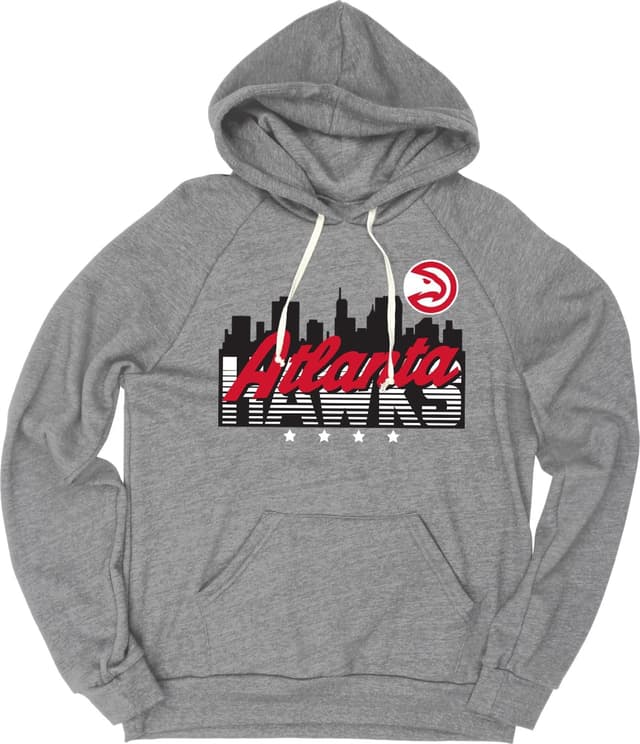 Detalle de Blue 84 NBA Officially Licensed Tri-Blend Hooded Sweatshirt (Flyline) – Atlanta Hawks