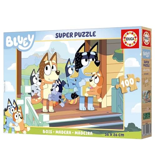 Detalle 2 de Educa 100 Bluey Puzzle de Madera para Niños 🧩 6+ años