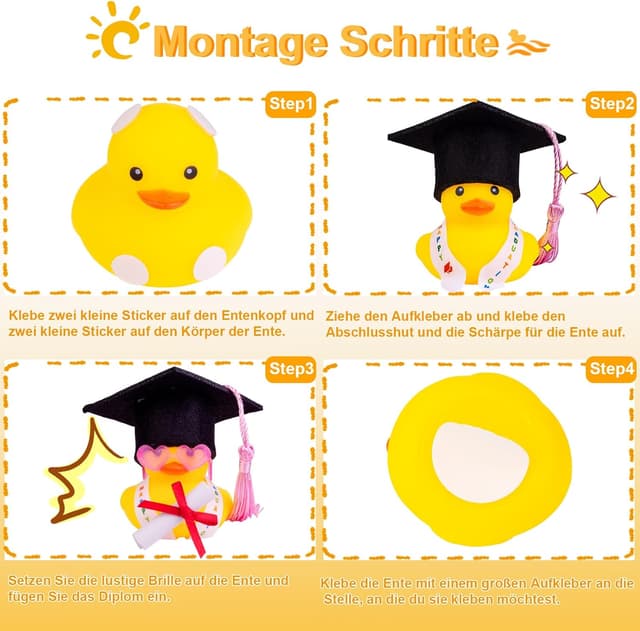 Detalle 2 de Mwmoeen lustige Gummiente mit Diplom