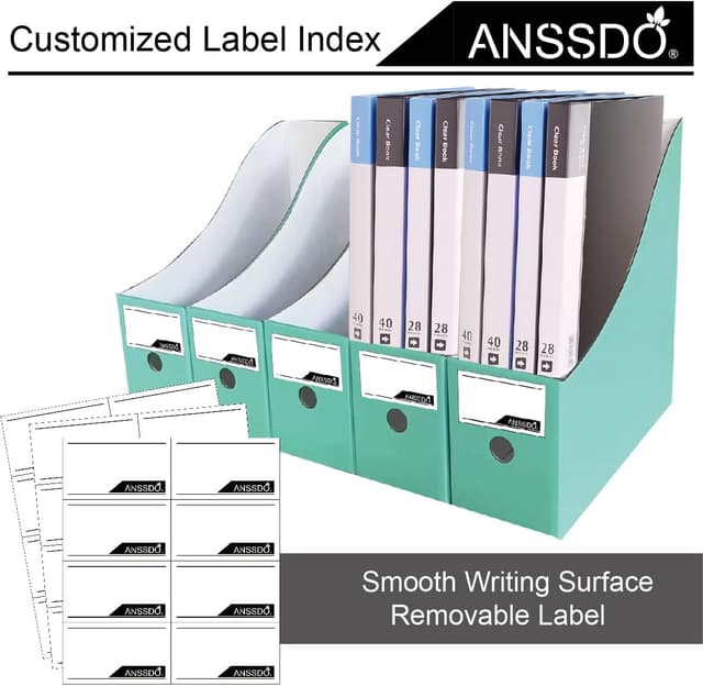 Detalle 2 de ANSSDO Zeitschriftenhalter aus Karton (12er-Set), faltbar – Magazin-Organizer fürs Büro oder die Schule