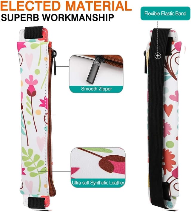 Detalle 2 de MoKo astuccio per matite con fascia elastica e zip in PU (2 pezzi), stampa & oro rosa