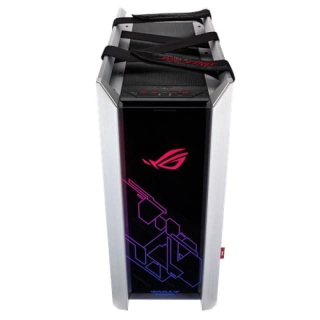 Detalle de ASUS ROG Strix Helios White Edition (cristal templado) con USB 3.2 para montar un PC gaming EATX