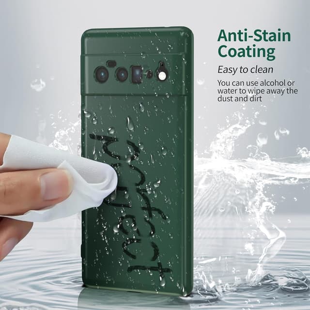 Detalle de Watana Soft-Touch Silicone Case for Google Pixel 6 Pro 5G (Green) — shockproof, dustproof full-body cover