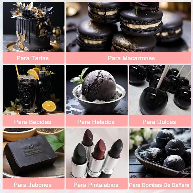 Thumbnail 4 de Colorante Alimentario Negro Set 30ml × 3 Botellas 🍫