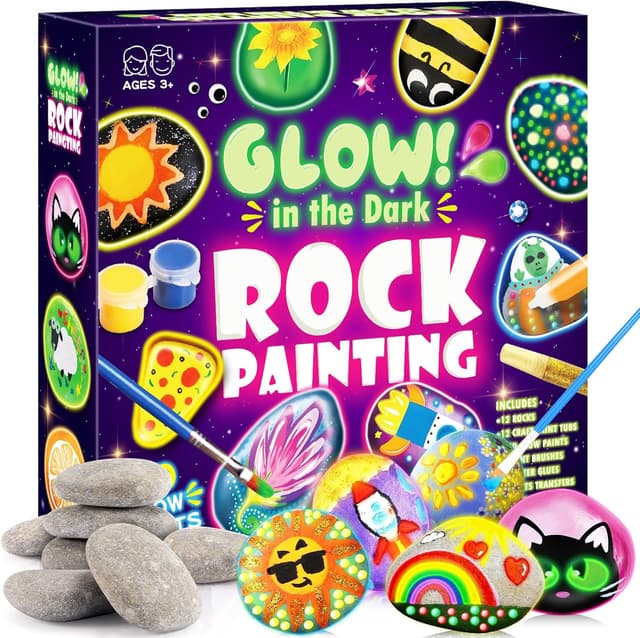 Imagen de Glow Rock Painting Kit glow-in-the-dark set for ages 6–12 🎨 en OfertitasTOP