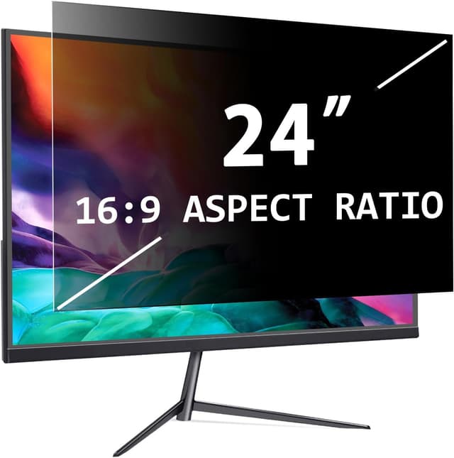 Detalle de PYS Filtre de confidentialité pour écran PC 24 pouces 16:9 (anti-espion, anti-lumière bleue, amovible)