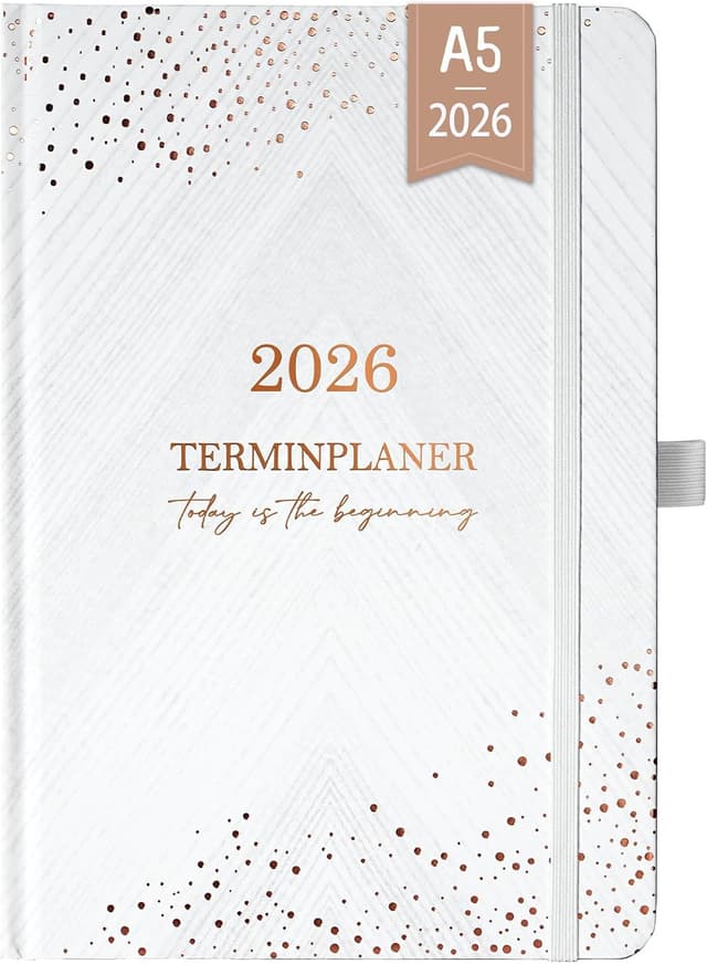 Detalle de Kalender 2026 A5 Terminplaner mit Lesebändchen 📅