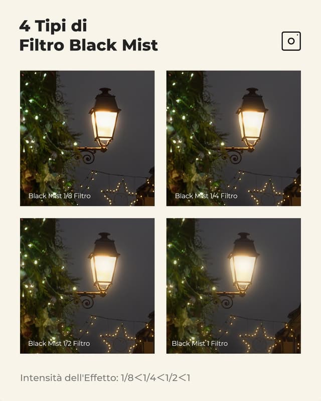 Thumbnail 6 de K&F CONCEPT 67mm Filtro Black Mist 1/8 con tappo e panni per obiettivo (K Serie) – effetto cinematografico