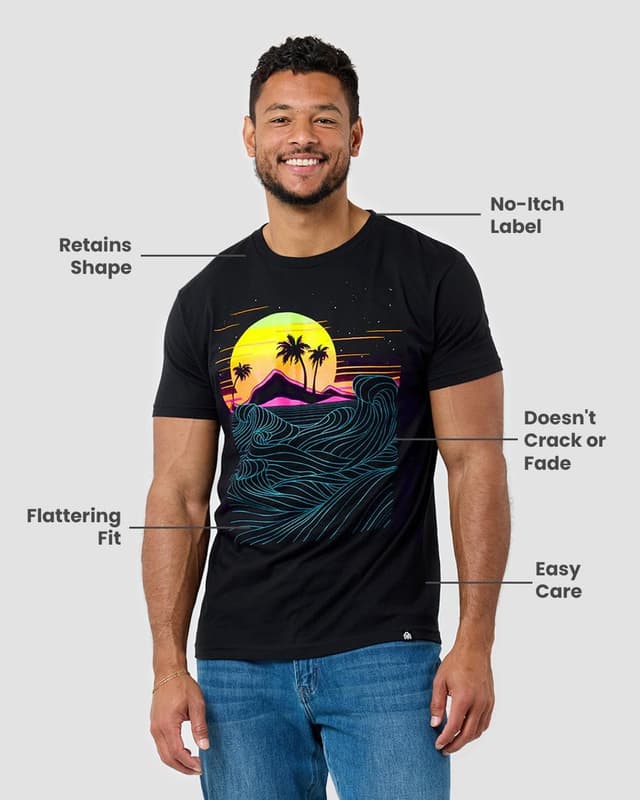 Detalle de Into the AM Graphic Tees for Men (S–4XL) Premium Short-Sleeve T-Shirts with Trippy Space Designs