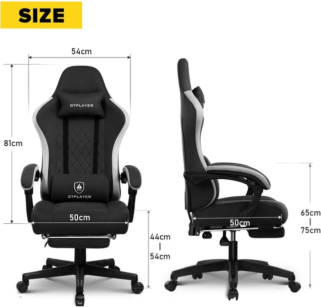 Detalle 2 de GTPLAYER Silla Gaming Ergonómica Reclinable con Reposapiés 🕹