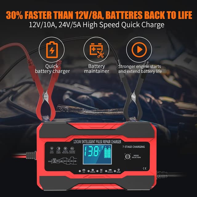 Thumbnail 1 de YONHAN Battery Charger 10A 12V/24V
