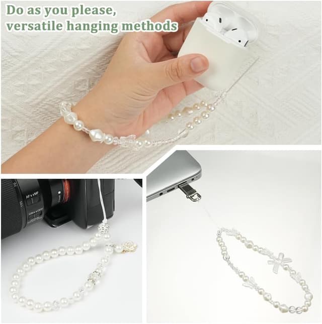 Detalle de OFFCUP Phone Charm en pierres naturelles : porte-téléphone au poignet anti-perte