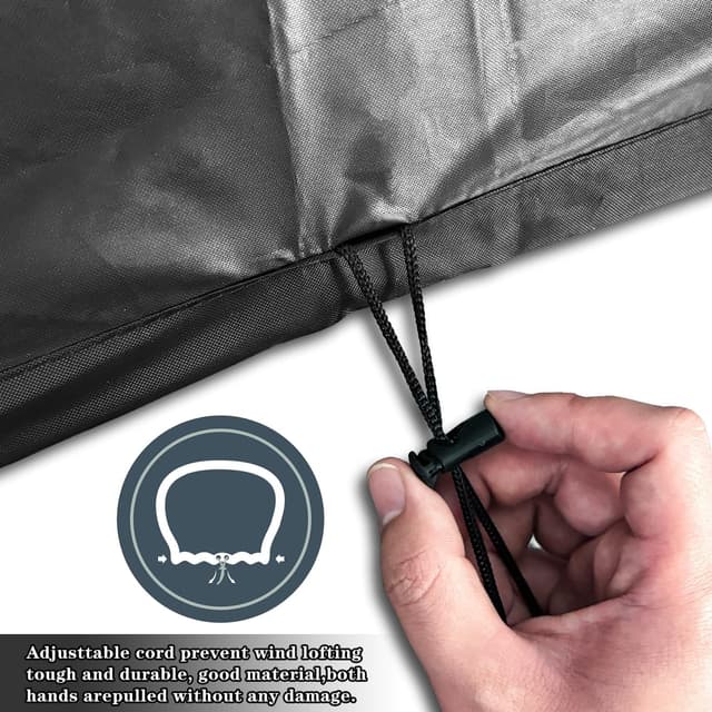 Detalle 2 de PATIO PLUS Patio Loveseat Cover (420D Oxford, waterproof & windproof) L180/190cm x W80cm x H75/90cm in black