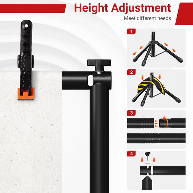 Detalle de JSungo Adjustable Backdrop Stand (10x7.5 FT) with Clamps, Carry Bags, and Quick Setup