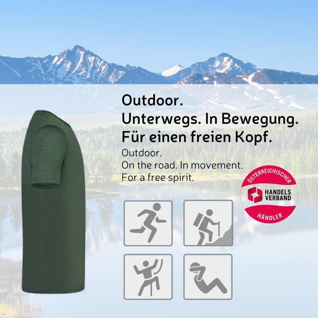 Detalle de Black Crevice T-shirt en laine mérinos homme (70% laine mérinos, 30% polyester)