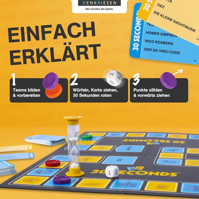 Detalle de DENKRIESEN 30 Seconds® Denkriesen Direkt – Party-Brettspiel ab 12 Jahren für 3+ Spieler