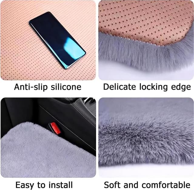 Thumbnail 4 de LiveGo Fuzzy Rabbit Fur Car Seat Cushion 6