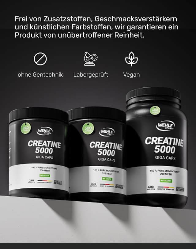 Detalle de Wehle Sports Creatin Kapseln 5000 mg đź’Š