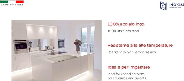 Thumbnail 3 de INOXLM Tabla de Amasar Acero Inoxidable 40x44 cm 🍽