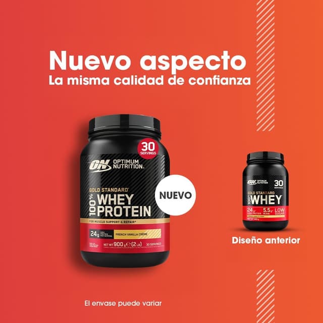 Detalle 2 de Optimum Nutrition Gold Standard 100% Whey Crema de Vainilla Francesa 900 g