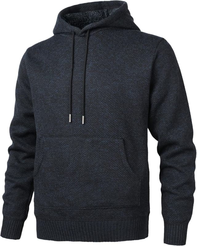 Detalle de Herothorn Hoodie à capuche homme en sweat épais et doublure chaude