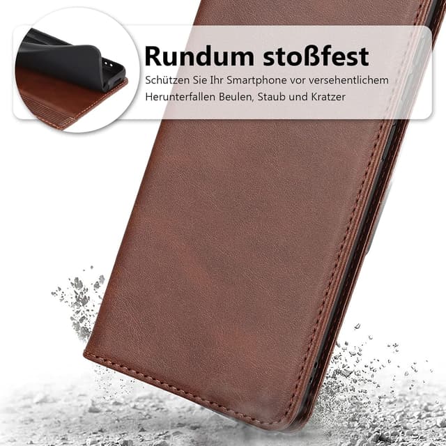 Detalle 2 de Vaki Handyhülle für Samsung Galaxy S10 4G – Leder Wallet Case mit Kartenfach, Standfunktion & Klappverschluss