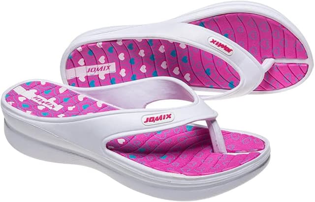 Detalle de JOMIX Tongs femme été à talon compensé — sandales imprimées en EVA, antidérapantes pour douche, plage et piscine